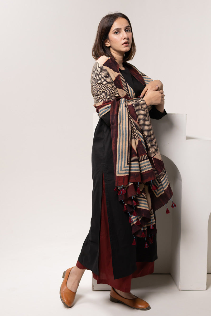 Set of 3 - Kurta, Dupatta & Culotte - Aabaan 07