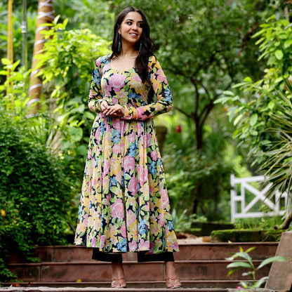 Vivid Floral Georgette Kurta
