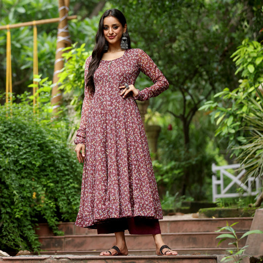 Runali Floral Gerogette Kurta