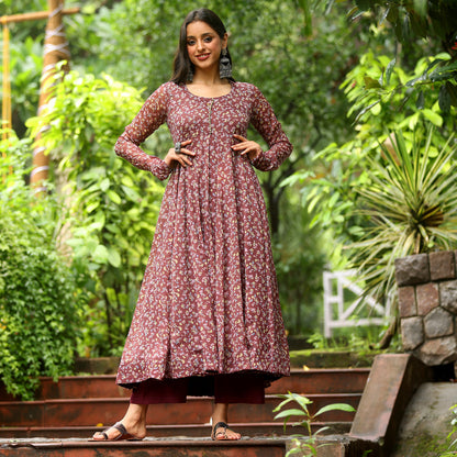 Runali Floral Gerogette Kurta