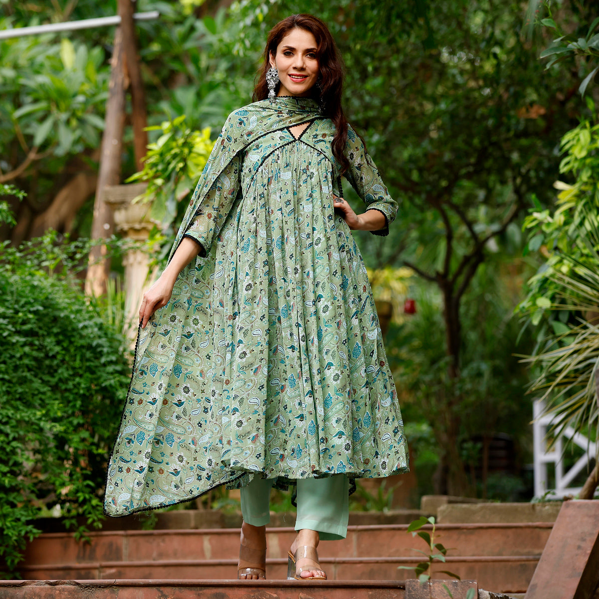 Bhairavi Georgette Gher Set