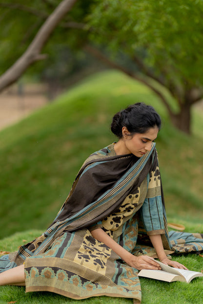 Set of 3 - Kurta, Dupatta, Culotte - Aviv
