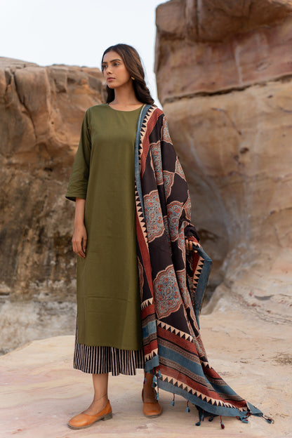 Set of 3 - Kurta, Dupatta & Culotte - Swa 05