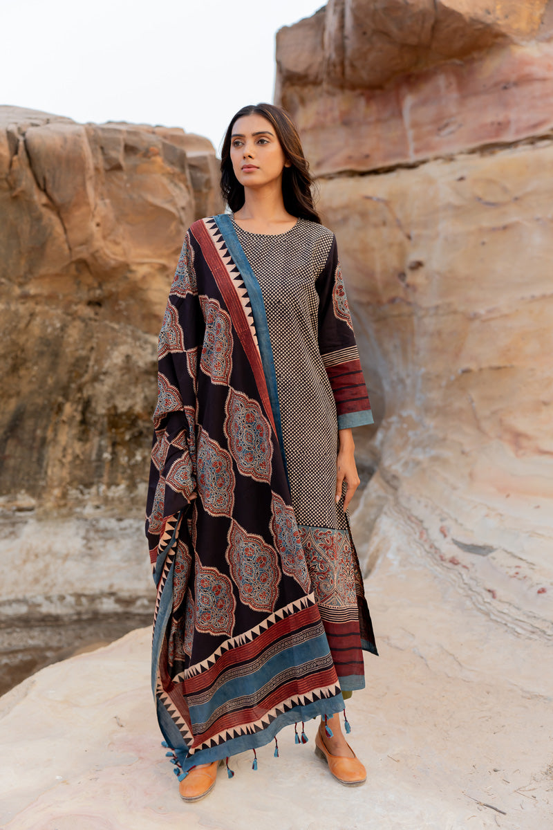 Set of 3 - Kurta, Dupatta & Culotte - Swa 03