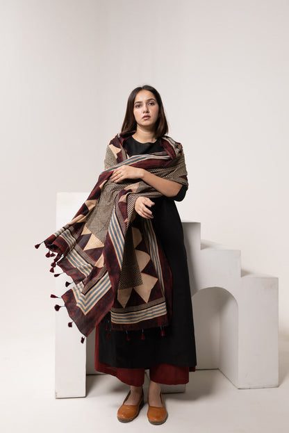 Set of 3 - Kurta, Dupatta & Culotte - Aabaan 07