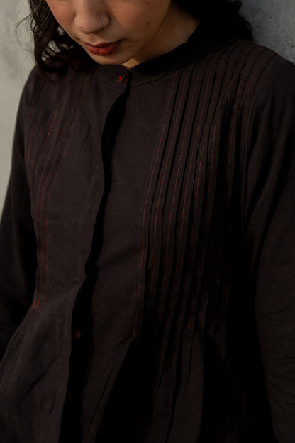 Pintuck Kurta - Black