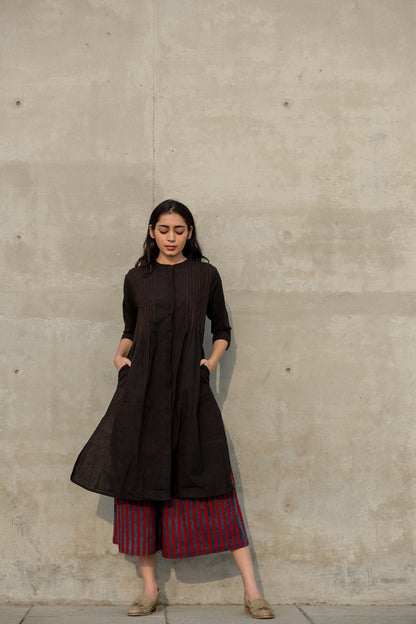 Pintuck Kurta - Black