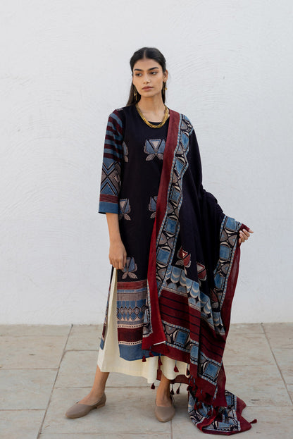 Set of 3 - Kurta, Dupatta & Culotte - Adira 02