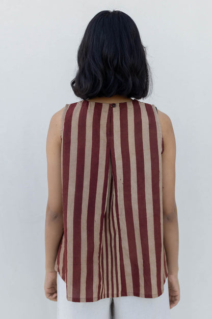 Tara Top - Maroon meadow