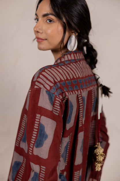 Mandarin Collar Top - Aab
