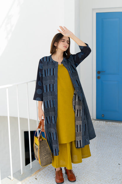 A-Line Kurta - Black & Indigo