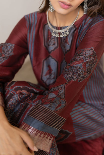 Chanderi Silk Kurta Set of 3 - Ruman Bagh 07