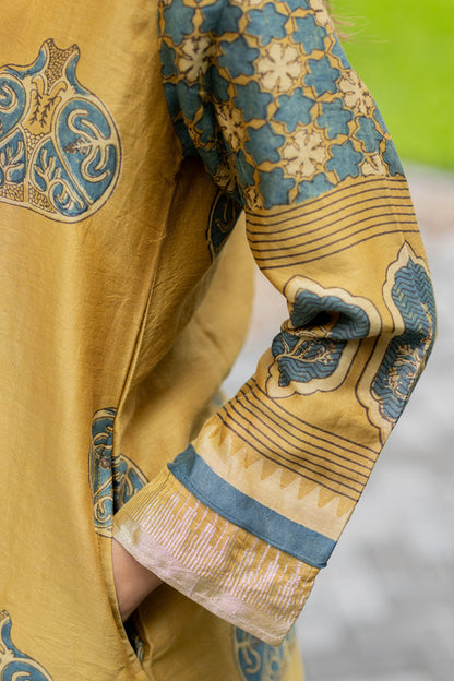 Chanderi Silk Kurta Set of 3 - Ruman Bagh 04