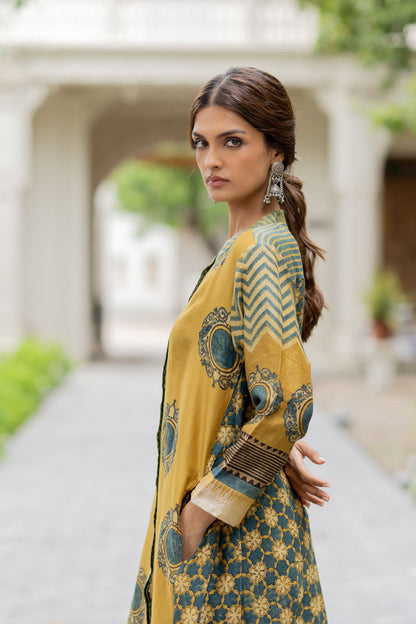 Chanderi Silk A-line Kurta Set of 2 - Firdaus