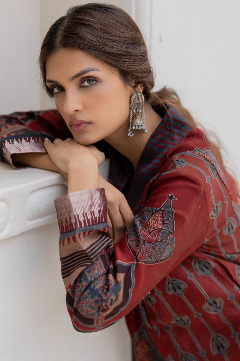 Chanderi Silk Kurta Set of 3 - Ruman Bagh 03