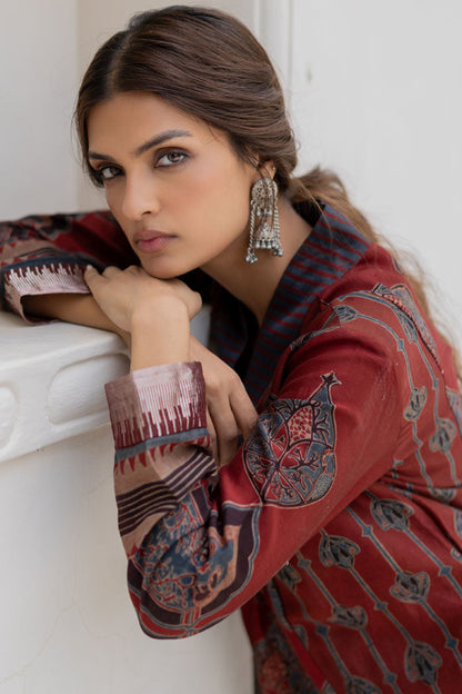 Chanderi Silk Kurta Set of 3 - Ruman Bagh 03