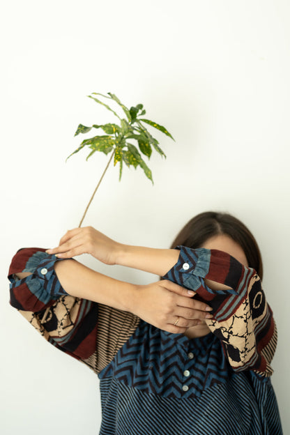 Bias Tunic - Indigo & Black